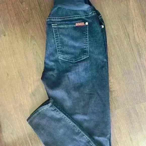 PEA and POD FOR ALL MANKIND SLIM ILLUSION SKINNY LEG MATERNITY JEANS - Picture 5 of 6